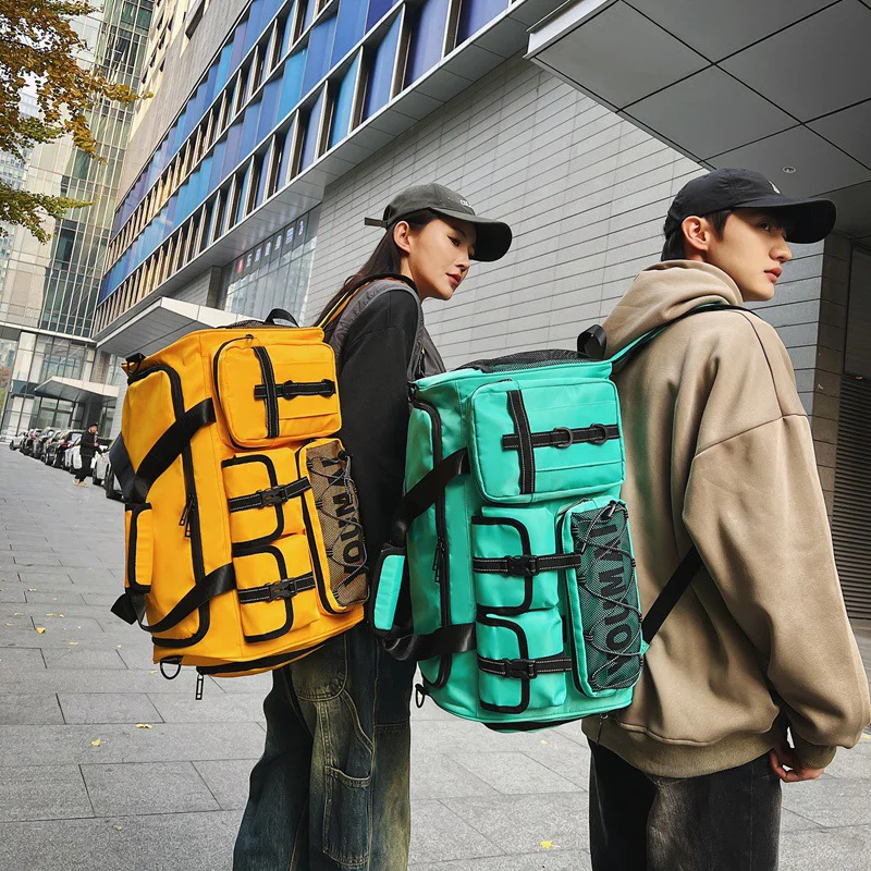 Bolsa de gimnasio deportiva para hombre, mochila de viaje de Fitness, bolso grande impermeable para hombro, cruzado, entrenamiento, seco, húmedo, bolsa de lona - imagen 3