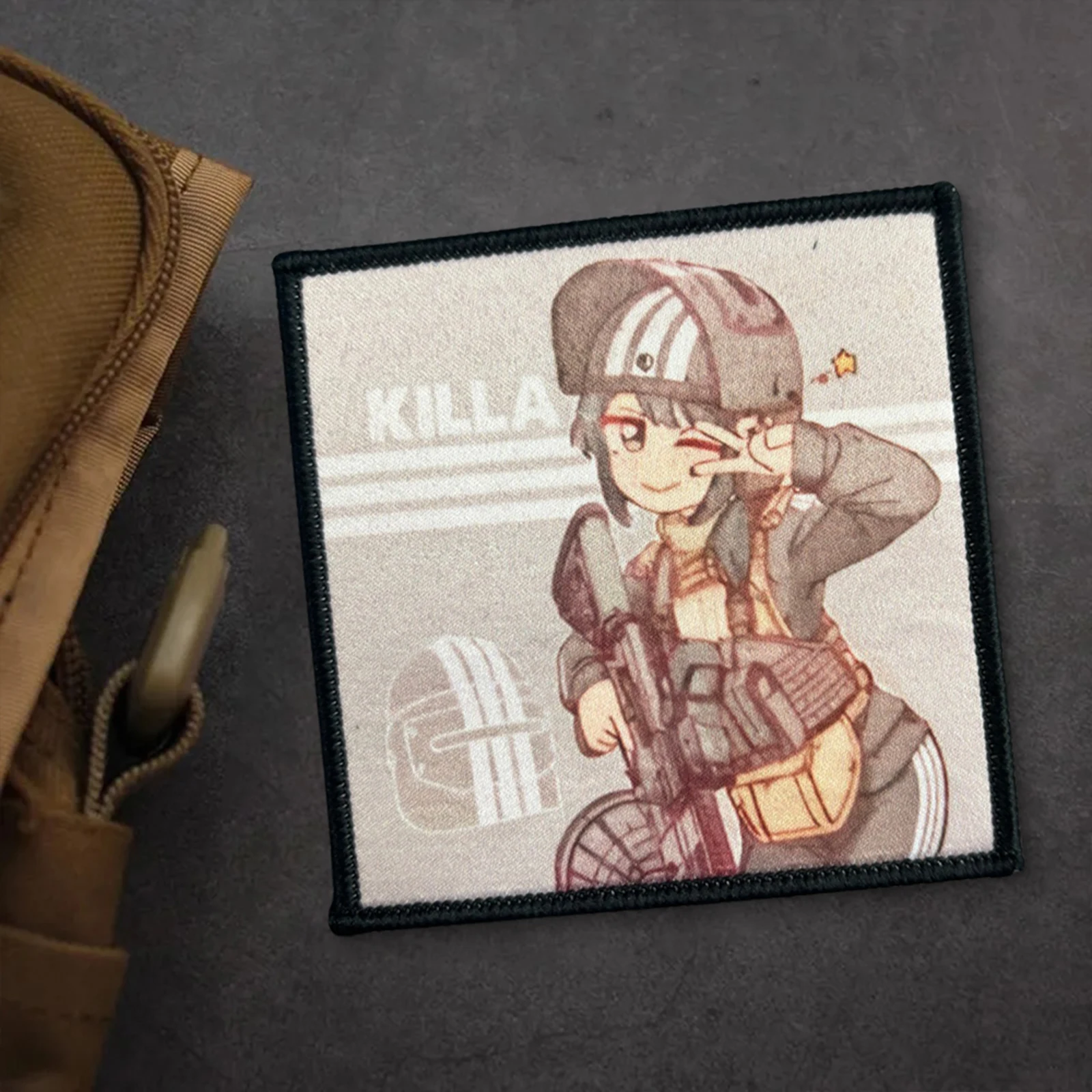 Parche táctico Killa Anime Girl, parches de gancho y bucle para ropa, insignia de moral, brazalete del ejército militar, pegatinas para mochila - imagen 5
