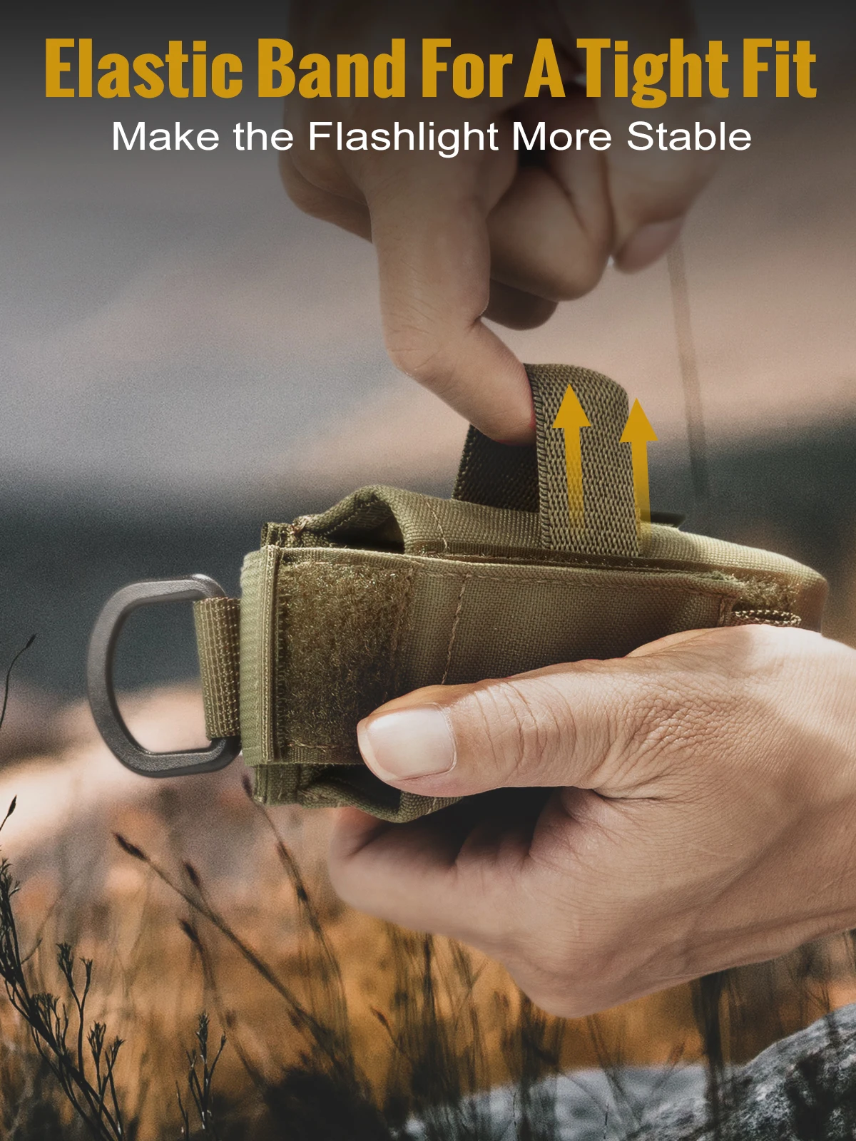 ONETIGRIS-funda para linterna, soporte para linterna Molle, funda para linterna táctica, soporte para cinturón de nailon 1000D - imagen 5