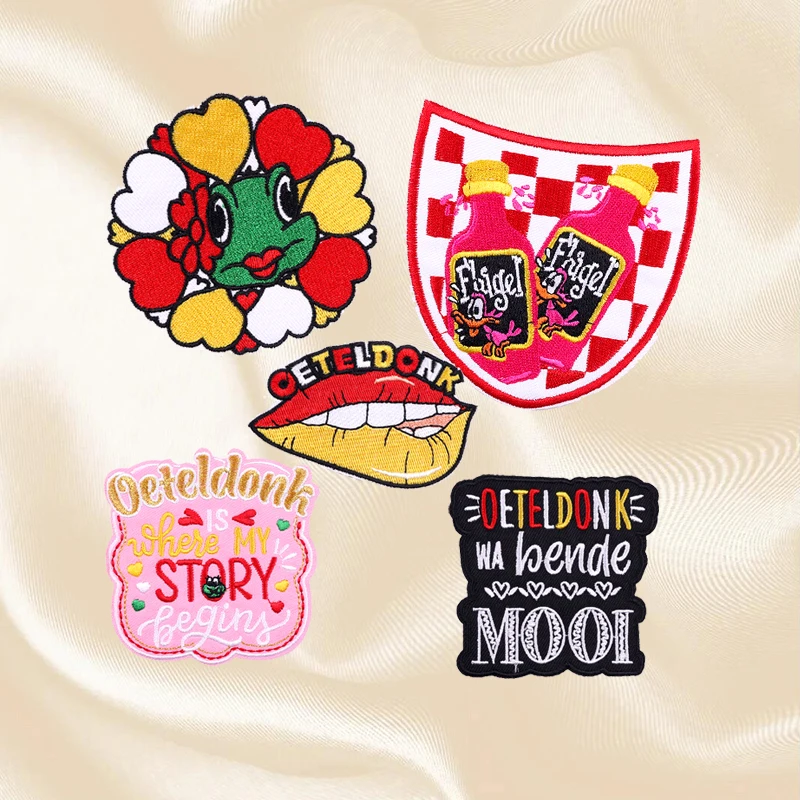 Parche bordado con emblema de Oeteldonk, conjunto de parches para planchar para ropa, Carnaval y Países Bajos, bricolaje, nuevo - imagen 2