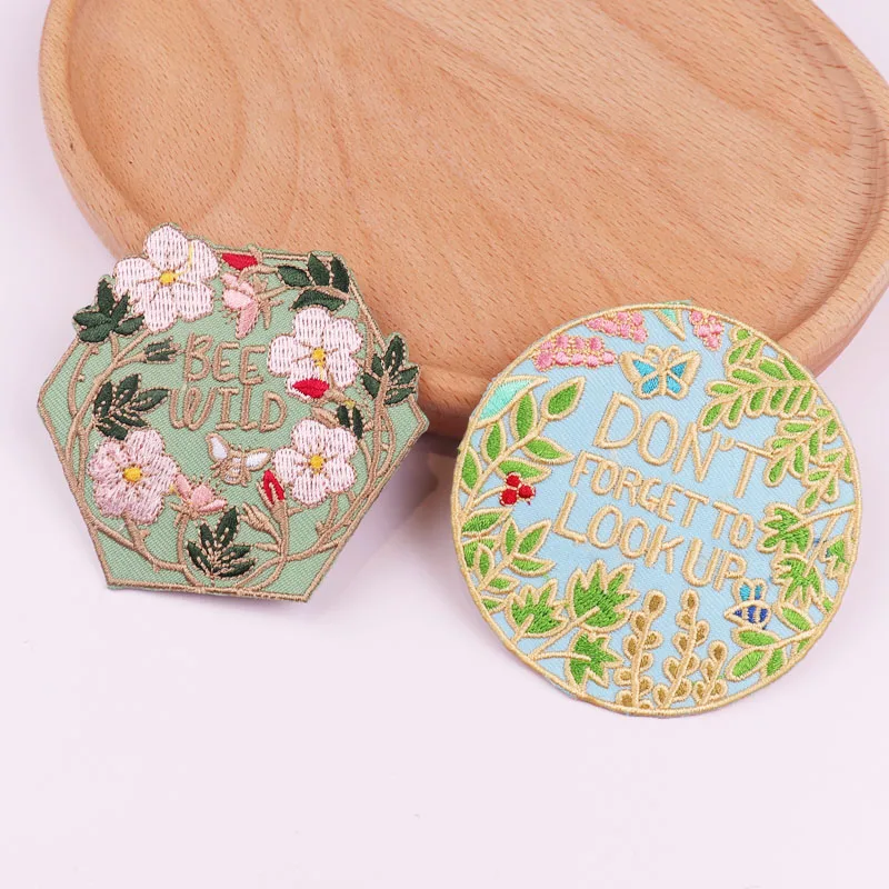 Be Wild Flower-parches para planchar para ropa, parches bordados DIY con apliques de diseño único para chaquetas vaqueras - imagen 4