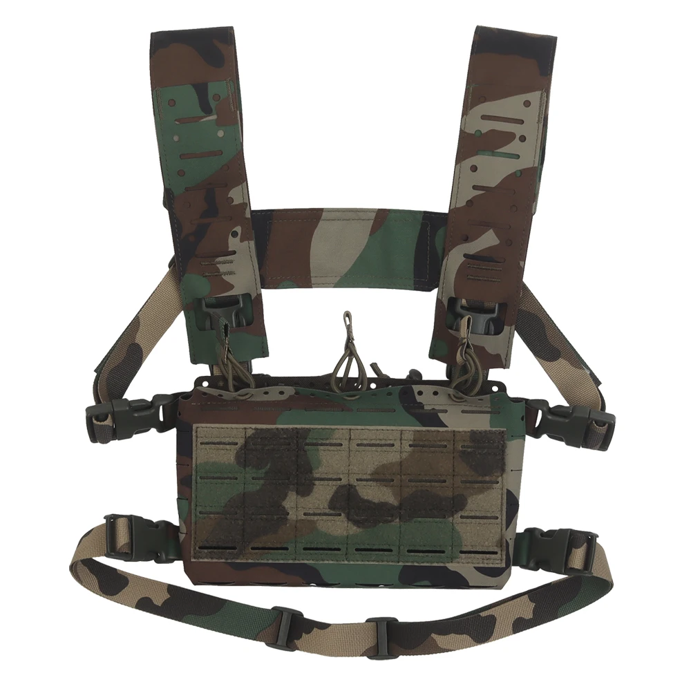LV119-Juego de portador de placa táctica, hombreras gruesas, chaleco de caza de liberación rápida con bolsa Triple 5,56, aparejo de pecho Airsoft - imagen 5
