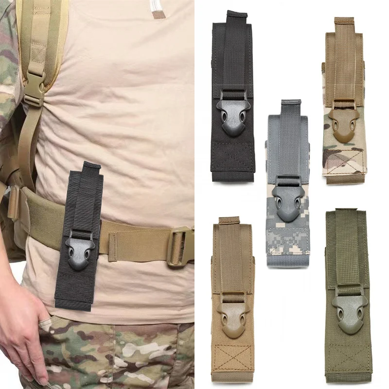 Bolsa táctica Molle individual MP5 Mag, bolsa para linterna con funda para linterna LED, soporte para cinturón para actividades al aire libre como viajes de acampada