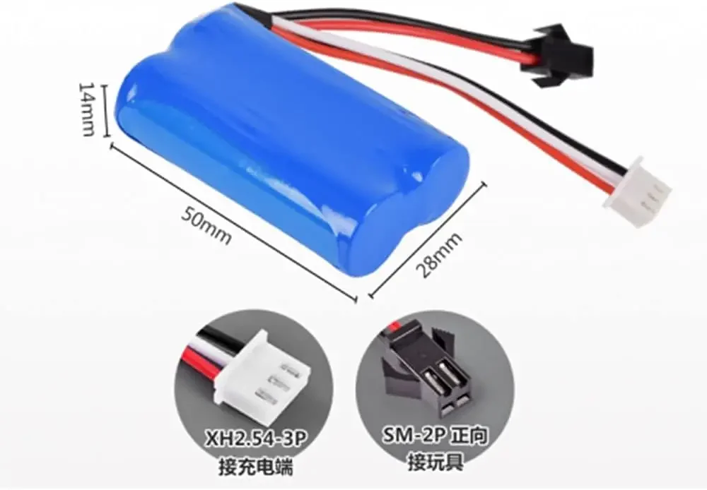 7,4 V 700mAh 10C Lipo batería SM-2P enchufe con cargador para barcos H101 RC, Anstoy Gel Ball Blaster, coches con control remoto WPL MN - imagen 3