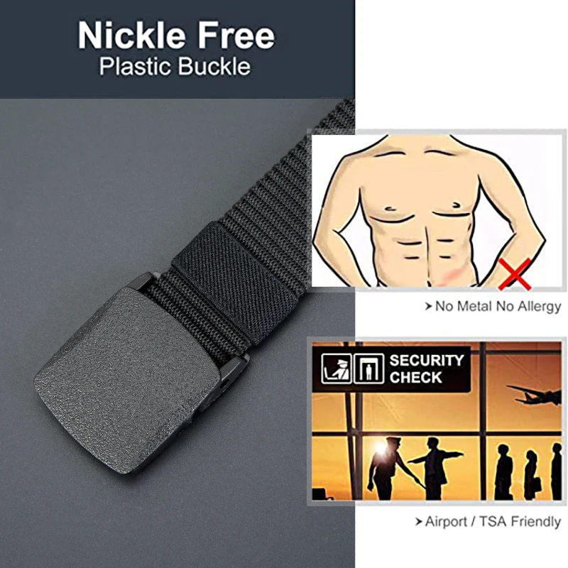 Cinturón militar de nailon con hebilla automática para caza al aire libre, cinturón de lona táctico multifuncional, cinturón de alta calidad para hombres - imagen 4