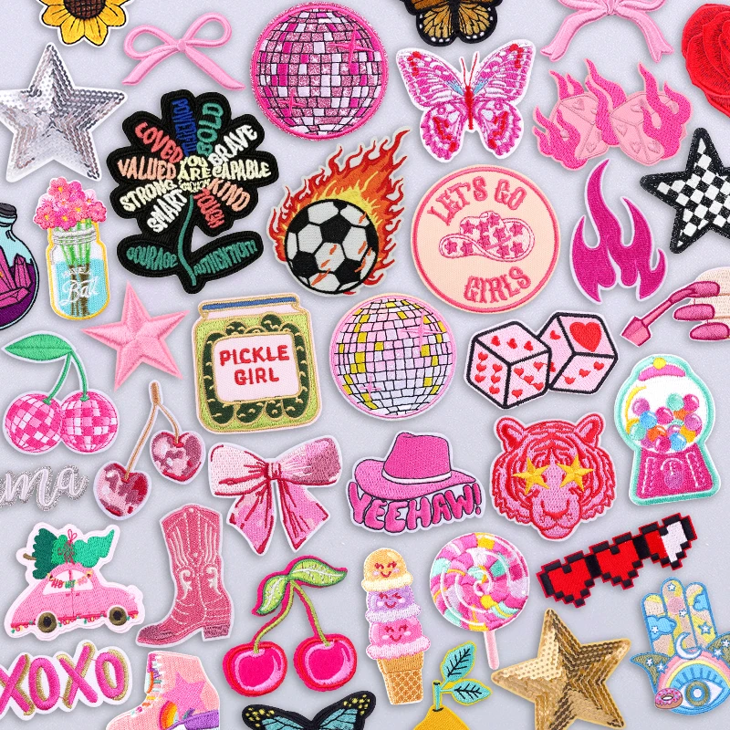 Parche bordado de vaquera rosa, parches para planchar para niñas, chaqueta vaquera, tema occidental para niños, bonito diseño de caballo, decoración de estilo dulce DIY - imagen 2