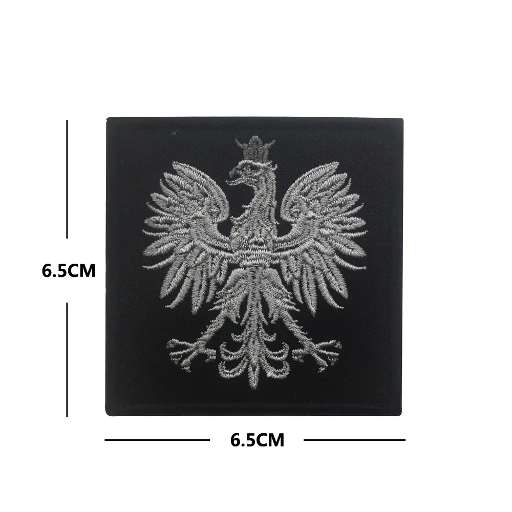 Insignia de águila polaca bordada en 3D, parche de bandera del capítulo moral de Polonia, brazalete de reflexión IR con gancho trasero para mochila y ropa - imagen 4