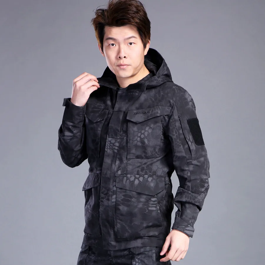 Chaqueta táctica militar del ejército para hombre, cortavientos impermeable, al aire libre para acampar Abrigo con capucha, pesca, Trekking, senderismo y caza - imagen 5