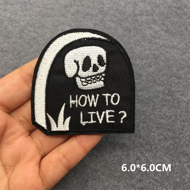 Pegatinas de llama Punk, parches para planchar para ropa, parches termoadhesivos, parche bordado de calavera en insignias para ropa DIY - imagen 5