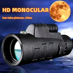 Telescopio monocular visión nocturna baja, zoom HD y soporte móvil