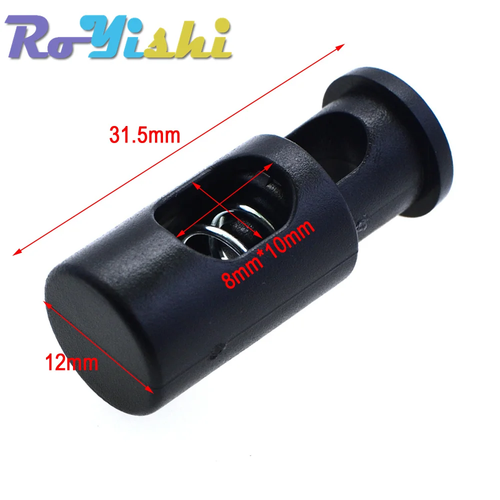 10 unids/pack tapón de bloqueo de cable de plástico cilindro barril Clip de palanca para accesorios de ropa - imagen 2