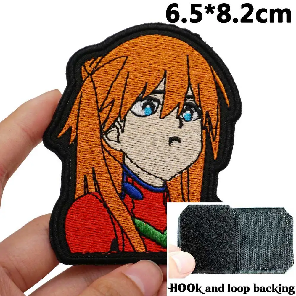 Parches bordados de anime de dibujos animados para niña, apliques de etiqueta de costura, banda de motorista punk, insignias de ropa de Rock con respaldo de gancho - imagen 5