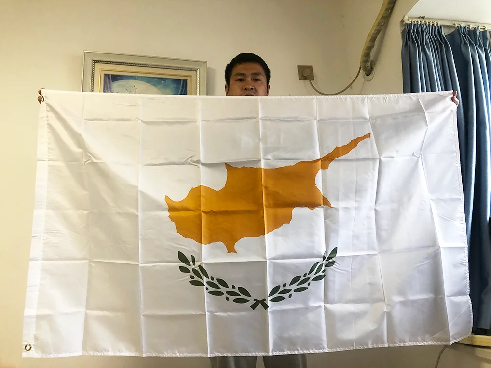 Bandera de Chipre 90x150 cm – Poliestelina tejida colgante