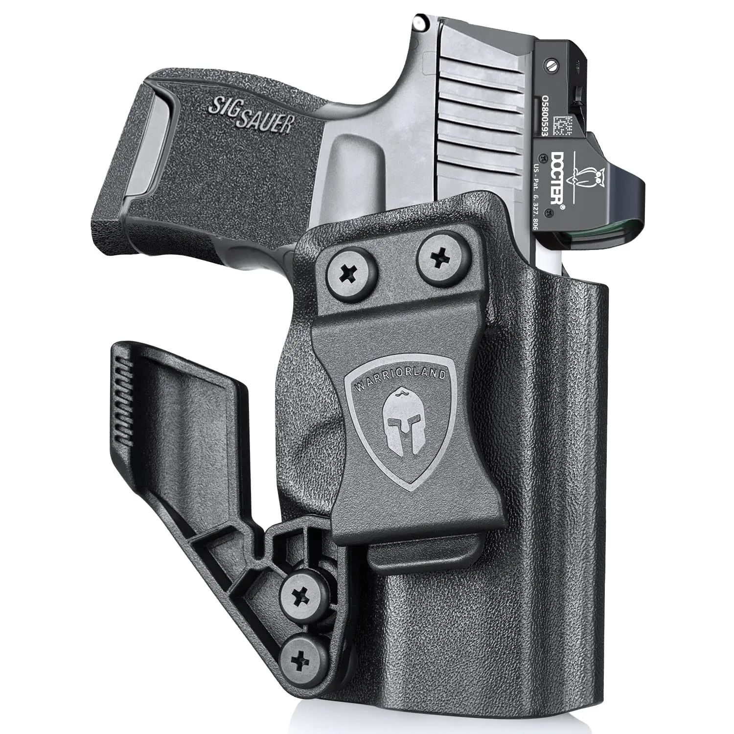 Funda IWB Kydex SIG P365 derecha, corte óptico de garra con clic