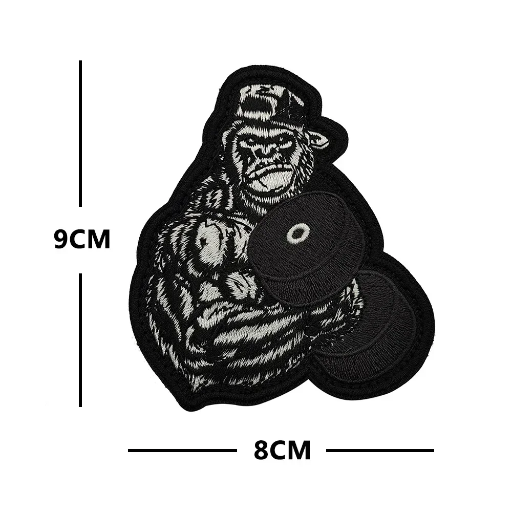 NO PAIN NO GAIN insignia de dibujos animados bordado accesorios de ropa deportes Fitness maestro mancuerna pegatina mágica parche gancho y bucle - imagen 3