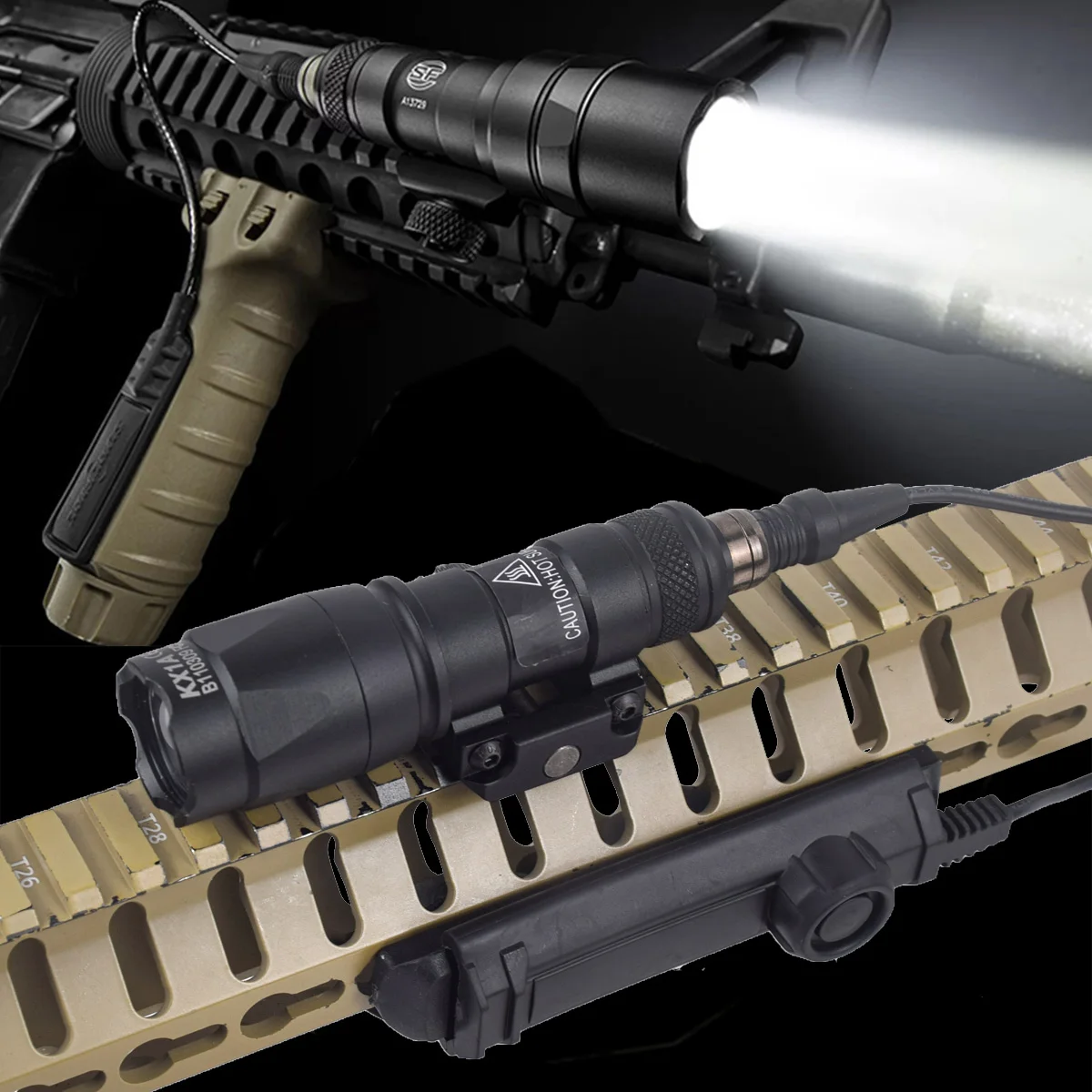 SureFire-linterna táctica de Metal para armas de Airsoft, M300, M300B, M300C, luz de caza con interruptor de presión de doble función - imagen 2