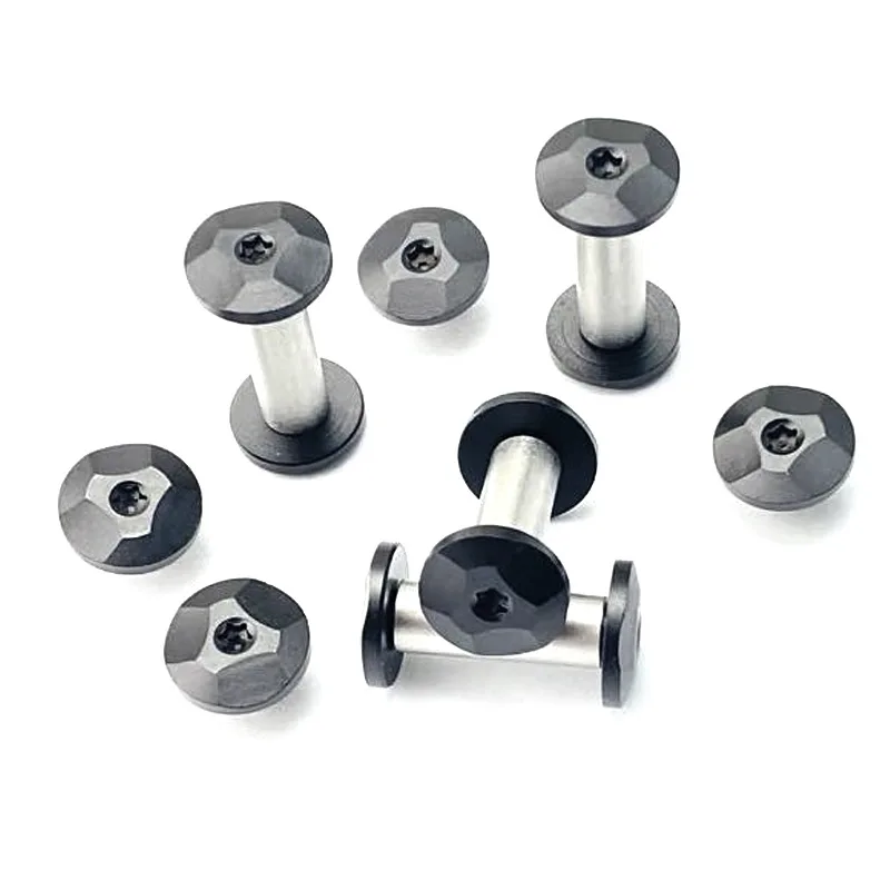 12 set/lote 416 pares de mangos de cuchillo hechos de acero inoxidable tornillos de remache de bloqueo rosca M4 T8 tuerca Torx cabeza husillo clavo perno sujetador - imagen 2
