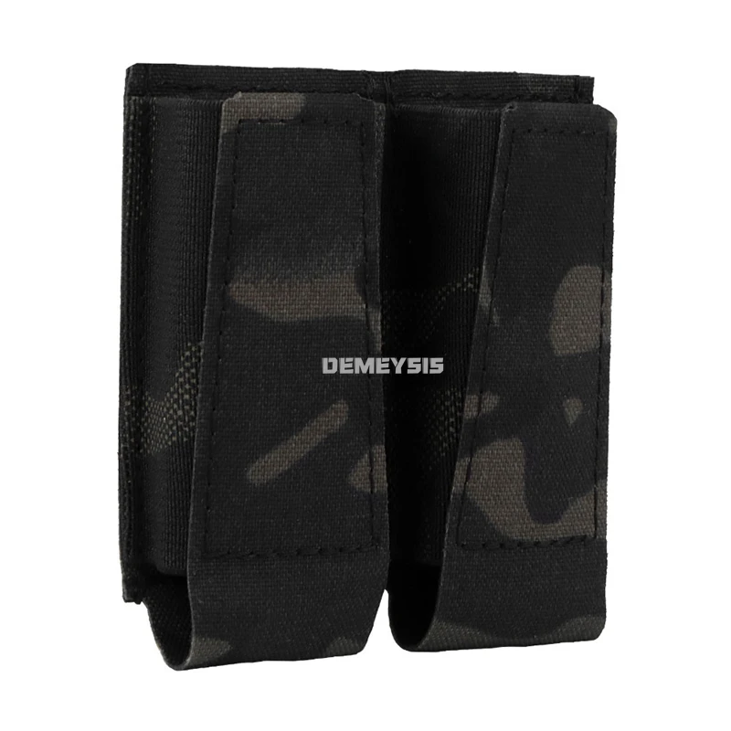 Bolsas para revistas de pistolas dobles de 9MM, soporte táctico Molle Airsoft MagPouch de tracción rápida, bolsas para linterna de caza, soporte para antorcha - imagen 2