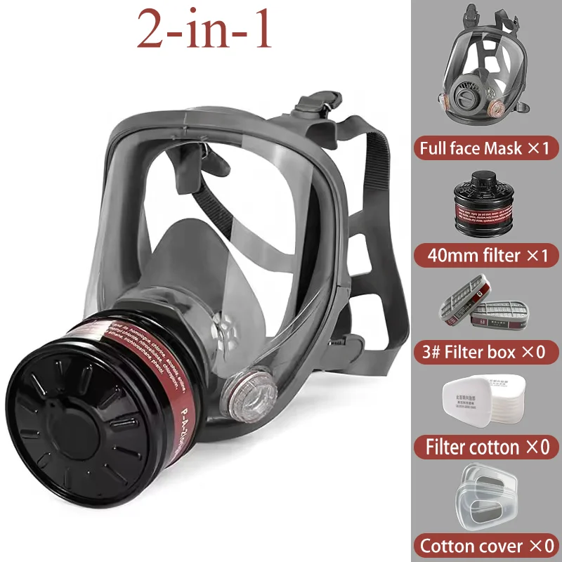 Gas Masks Survival Nuclear and Chemical, Full Face Gas Mask with Activated Carbon Filter - imagen 2