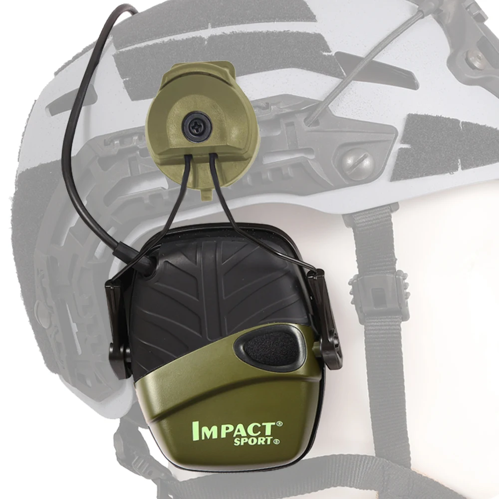 Casco de caza deportivo, orejeras electrónicas, adaptador de pista para casco, soporte táctico para auriculares, reducción de ruido - imagen 2