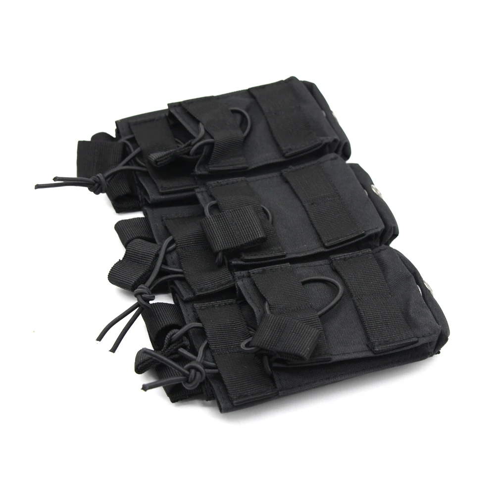 GLUSGO Bolsa para revistas triple de doble capa Molle táctica bolsa superior abierta para Rifle AK/AR 5,56 7,62 Mag - imagen 4