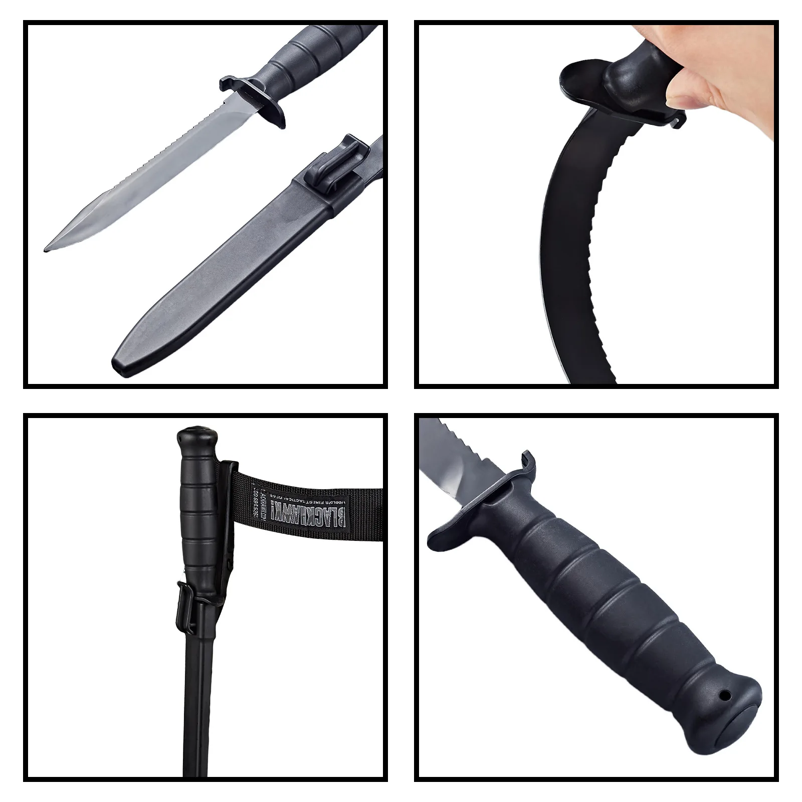 Cuchillo suave de entrenamiento táctico de goma para exteriores, accesorios de película y televisión, modelo de cuchillo de plástico, Juguetes - imagen 3