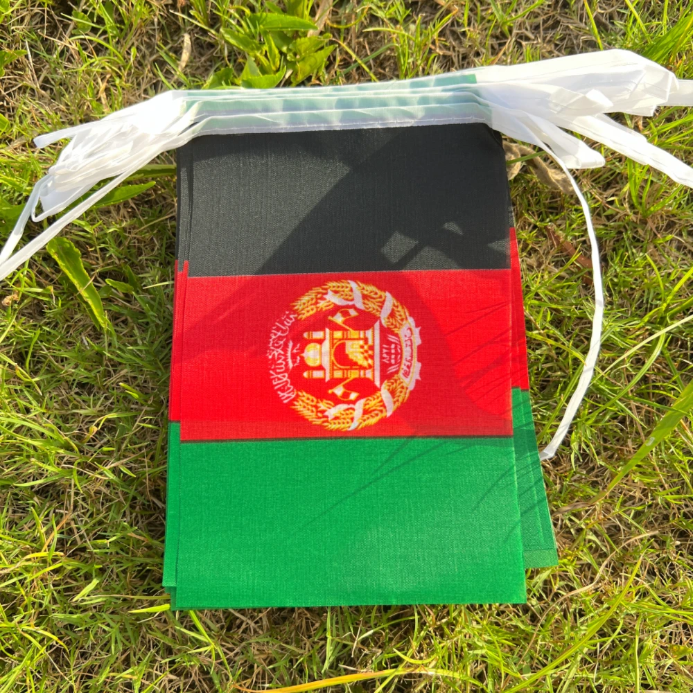 Bandera de Afganistán 14X21 Cm20pcs/set banderines de bandera para decoración de Bar de jardín emblemas banderas decoración deportes de fútbol - imagen 5