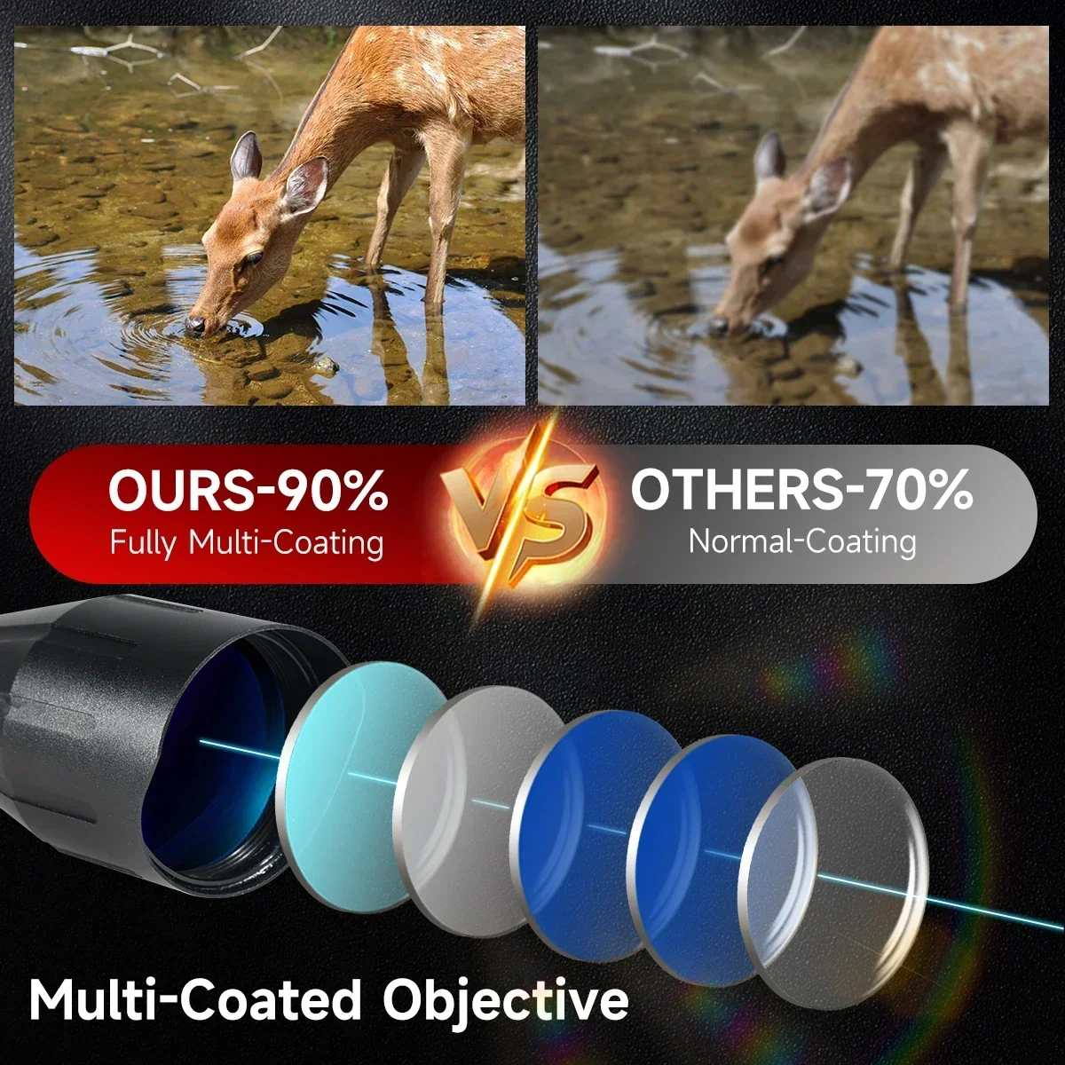 Mira telescópica táctica 4-12X50, mira telescópica de largo alcance con linterna láser, Kit de combinación de puntos rojos, mira óptica para caza - imagen 3