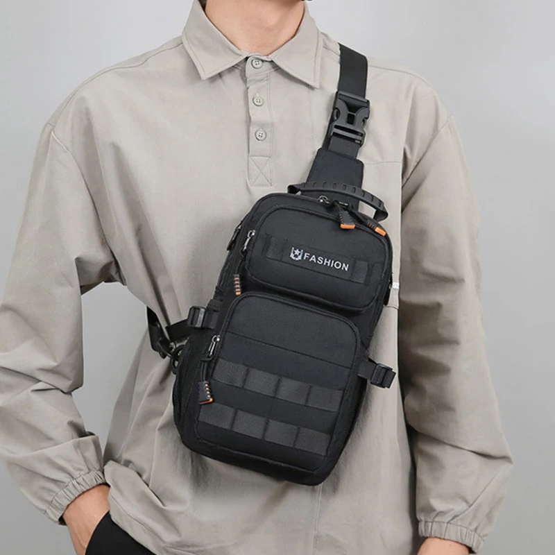 Bolso de pecho para hombre, riñoneras multiusos Molle para acampar al aire libre, senderismo, bolsos cruzados, bolsa grande para aparejos de escalada de viaje, mochila escolar - imagen 4