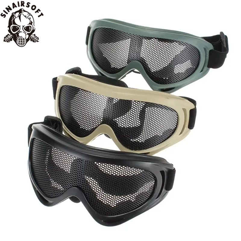 SINAIRSOFT, protección ocular táctica para exteriores, gafas de malla metálica para acampar, cazar, tiro Airsoft, gafas de seguridad - imagen 2