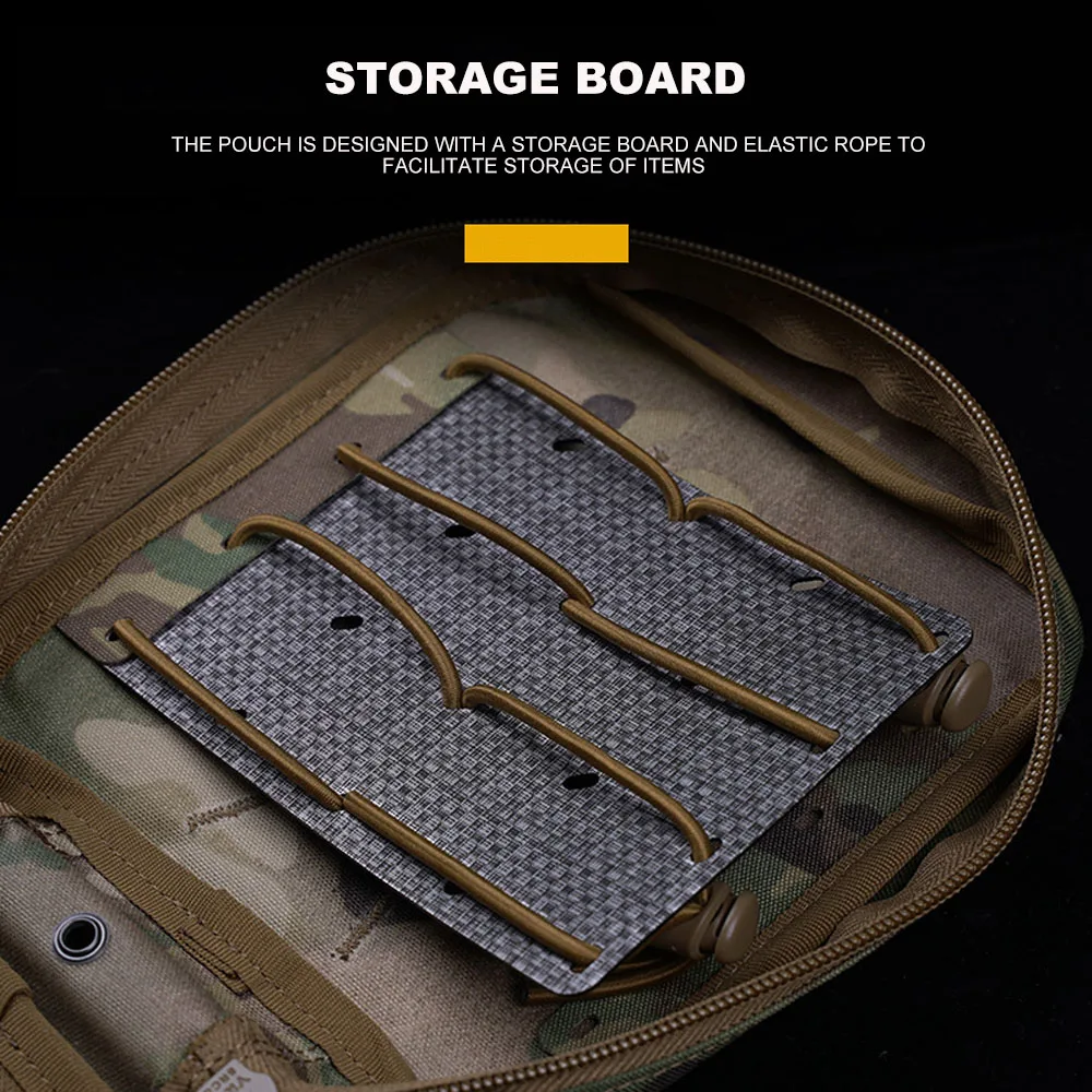 Bolsa táctica MOLLE, Kits de herramientas de emergencia médica, almacenamiento interno, soporte de placa, chaleco Airsoft, cinturón - imagen 5