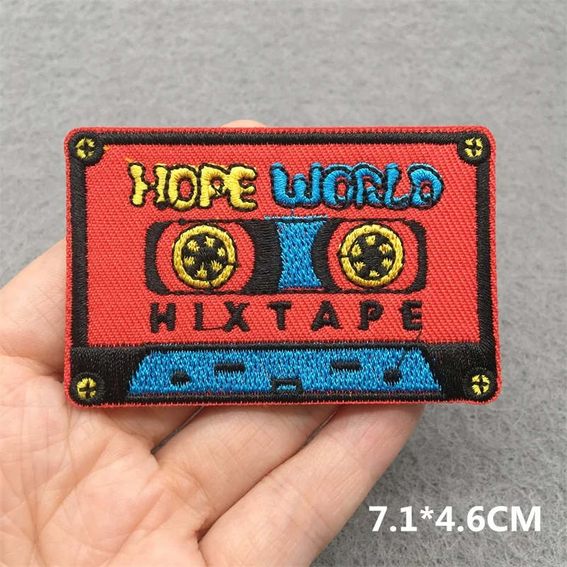 Parches bordados de música Rock para ropa, pegatinas DIY, apliques de planchado, parches para ropa, chaqueta, pantalones vaqueros, auriculares, guitarra a rayas - imagen 4