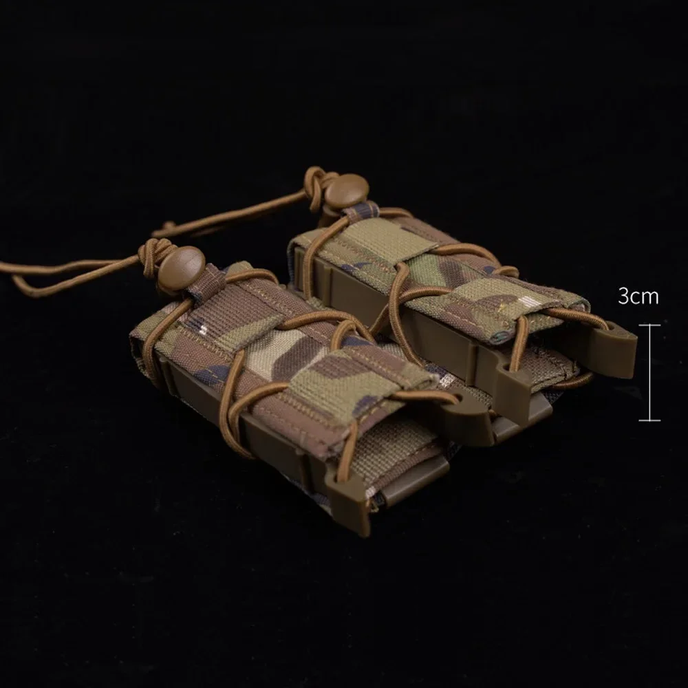 Bolsa para revistas de pistola de 9mm, bolsas magnéticas de extracción rápida tipo tigre doble para caza al aire libre, bolsa de herramientas táctica Molle Airsoft - imagen 5