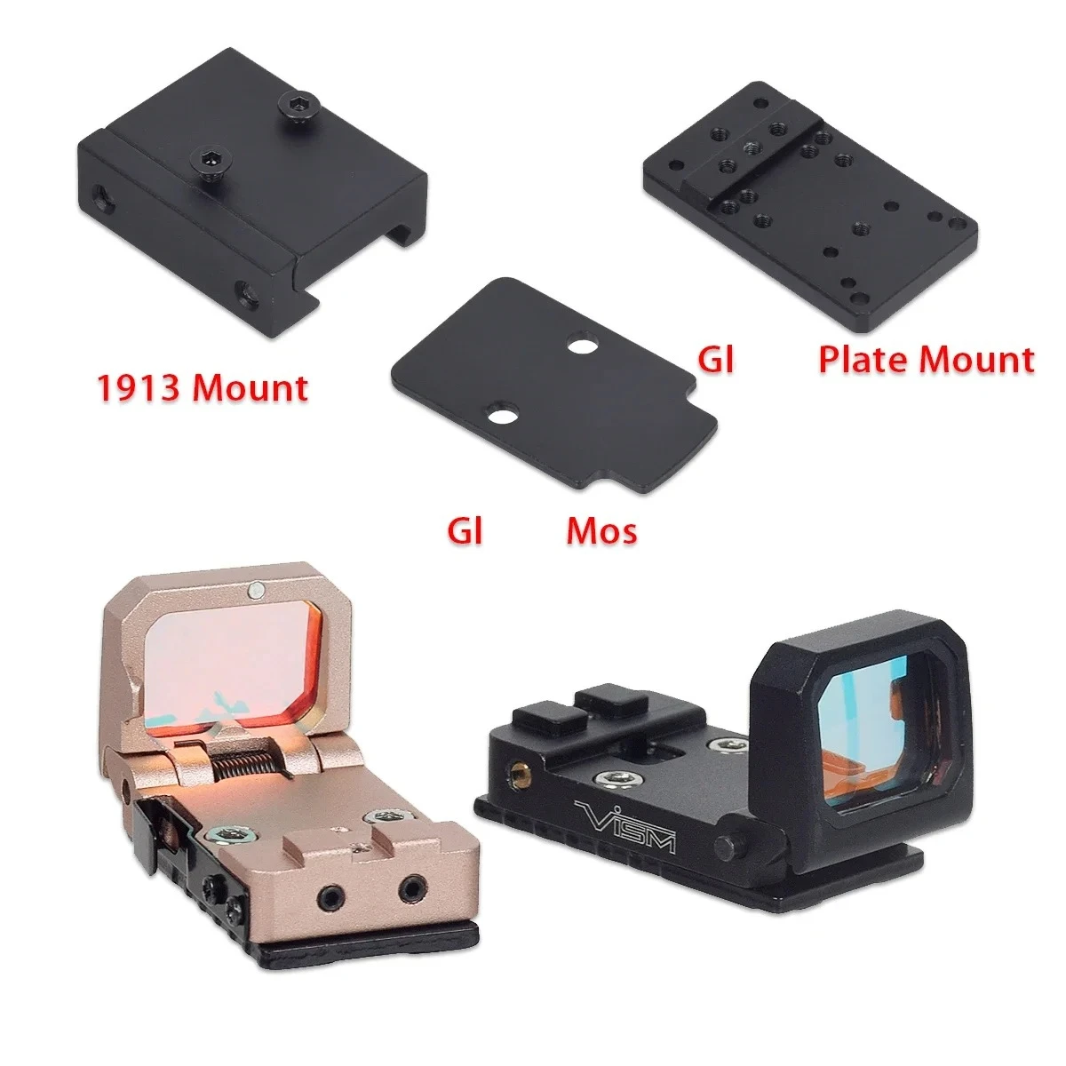 Mira telescópica táctica VISM abatible hacia arriba PRO para G17 G19, mira telescópica de punto rojo y verde, accesorios para pistola de montaje KWA KSC 1913 - imagen 5