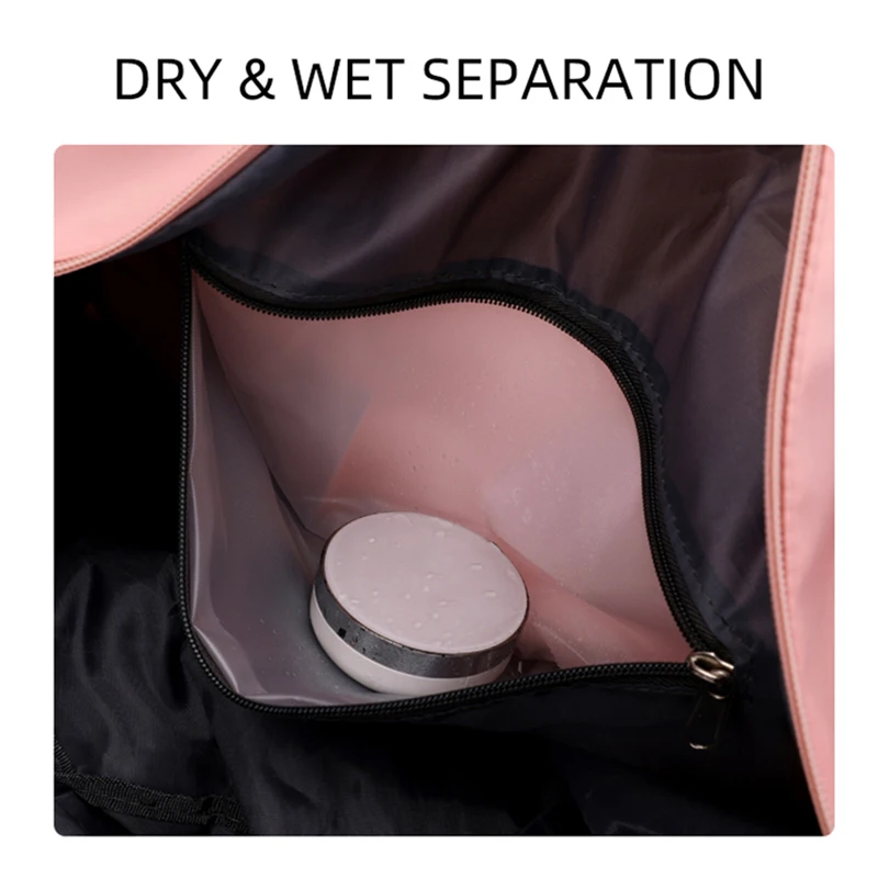 Bolsa de lona deportiva para gimnasio, bolsas de Yoga para Fitness con paquete de zapatos, bolso para acampar y senderismo al aire libre, bolso grande para equipaje de natación en seco y húmedo - imagen 5