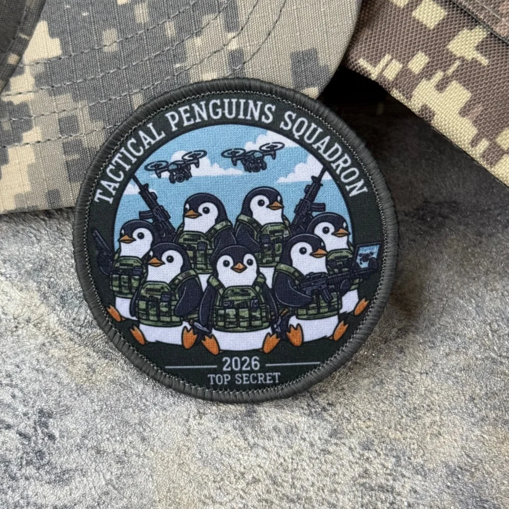 Parche táctico pingüino moral con cierre velcro para mochila - imagen 5