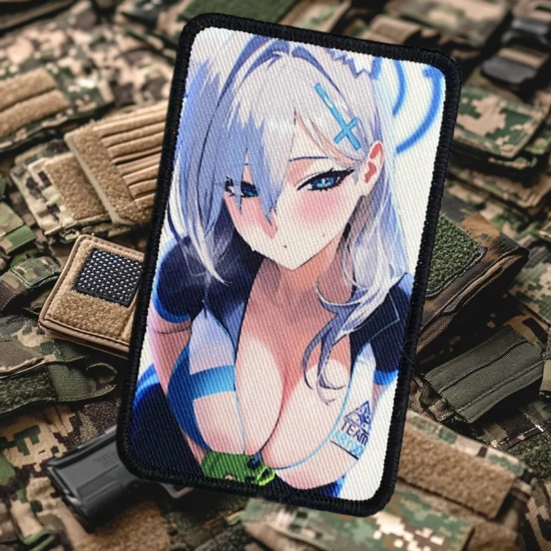 Parche de chica de Anime, tácticas, insignia de moral militar, estampado de gancho y bucle, mochila, ropa, accesorios decorativos, pegatina, brazalete - imagen 5