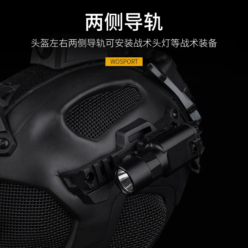 Casco táctico de protección de juego de protección completa con protector de máscara de visera de alambre - imagen 5