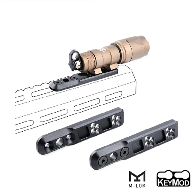 Base de montaje para linterna de arma táctica, accesorio para Rifle Airsoft, M-LOK, Keymod, riel Picatinny Offset, adaptable, M300, M600 - imagen 3