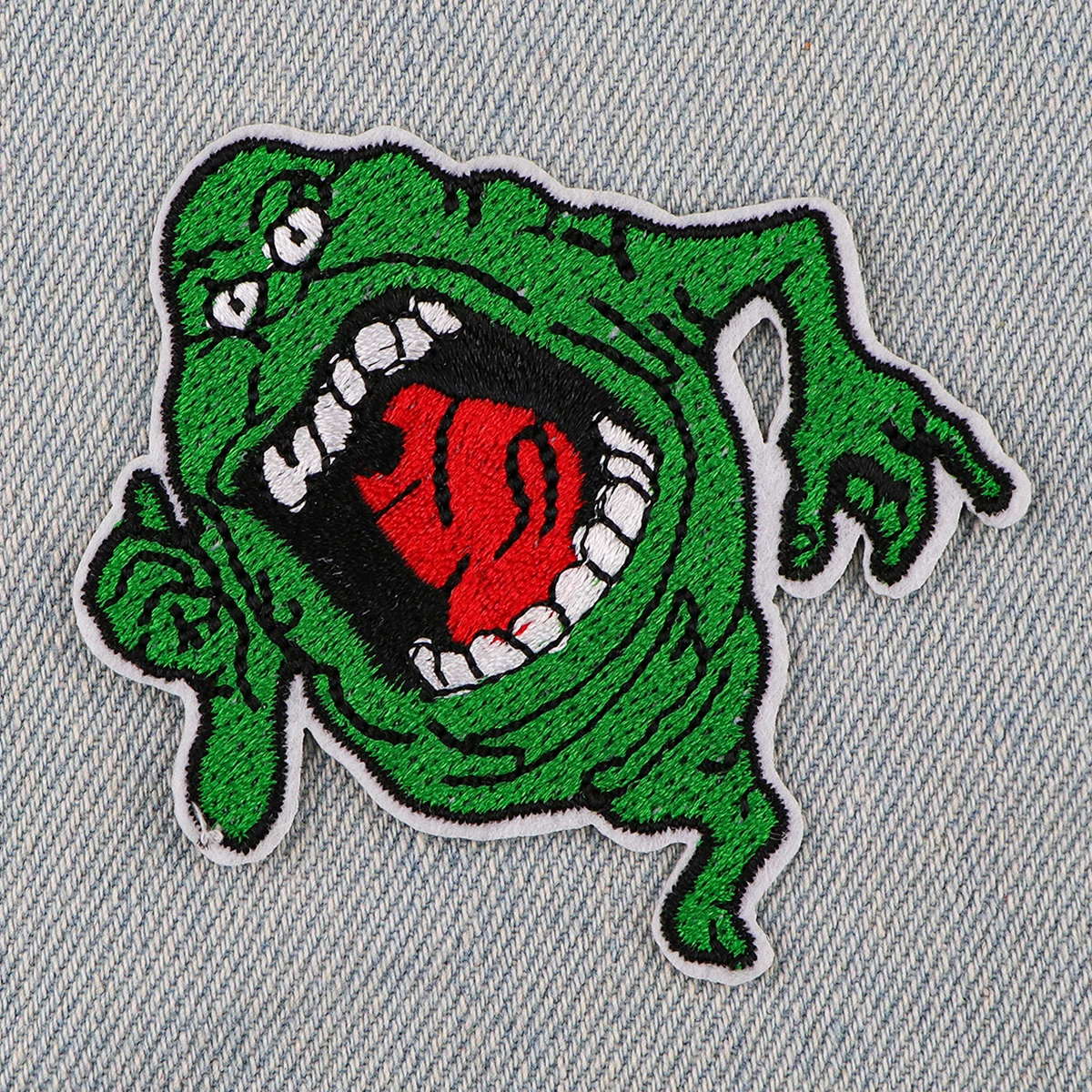 Parche bordado de terror, parches bordados verdes para ropa, chaquetas, pantalones vaqueros, apliques para coser, parches para planchar para ropa DIY - imagen 2