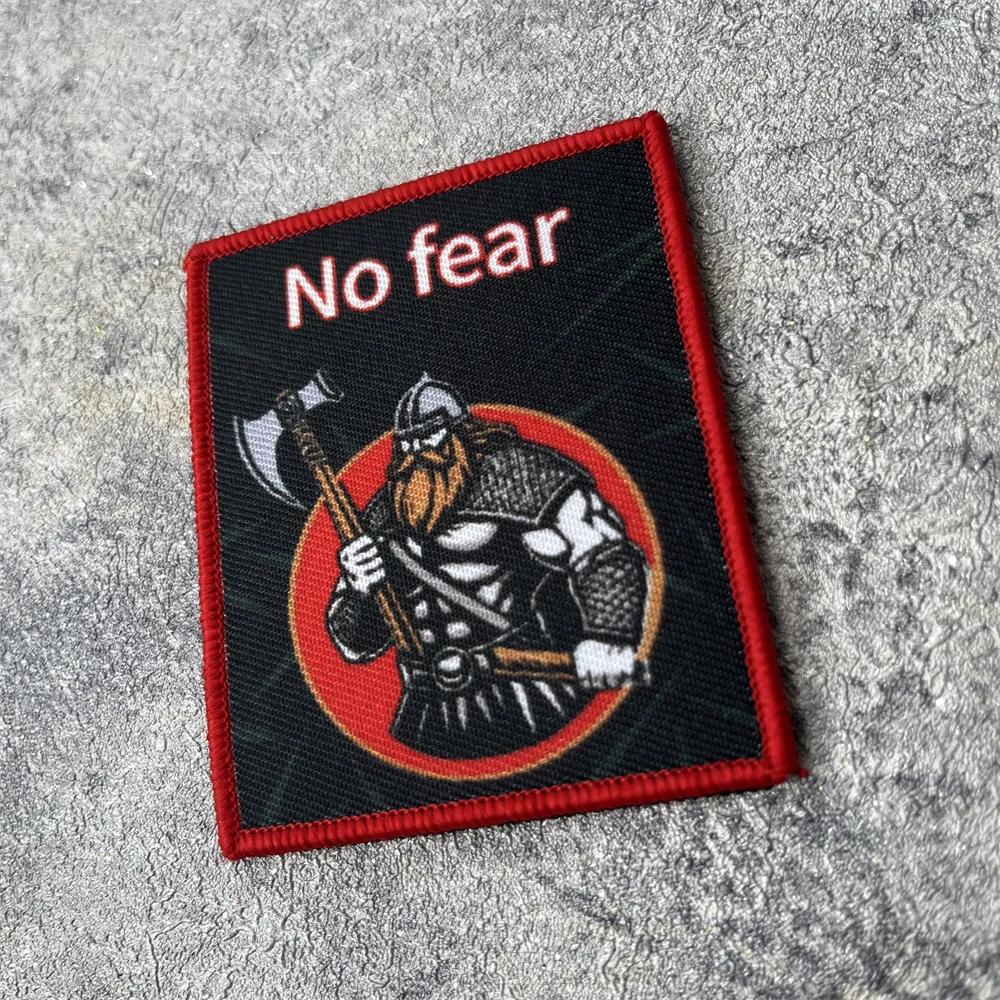 Insignia de moral "No hay miedo", parche táctico, brazalete militar, gancho y bucle, mochila para exteriores, accesorios para sombrero, pegatinas - imagen 3