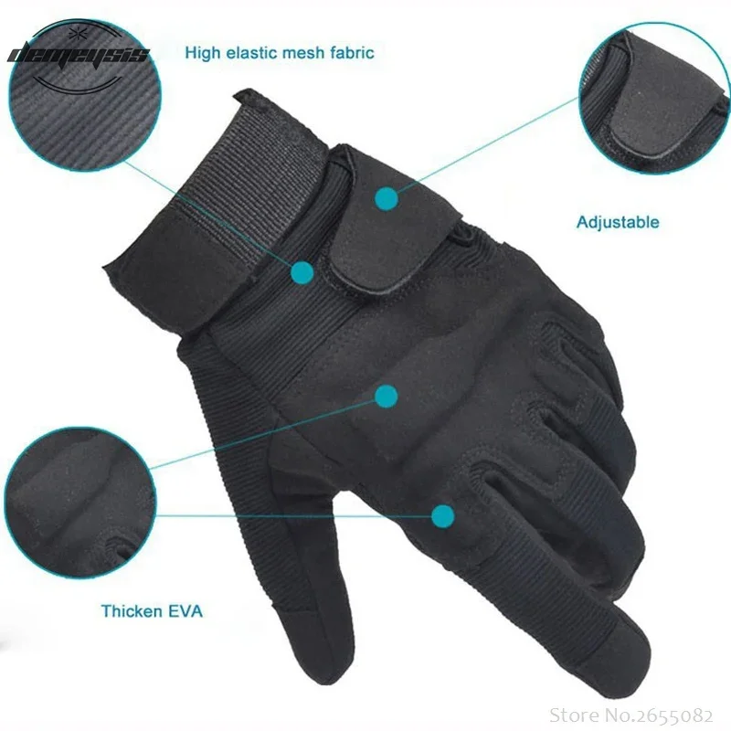Guantes tácticos de dedo completo Airsoft caza senderismo gimnasio al aire libre CS juego combate guantes para hombre - imagen 2