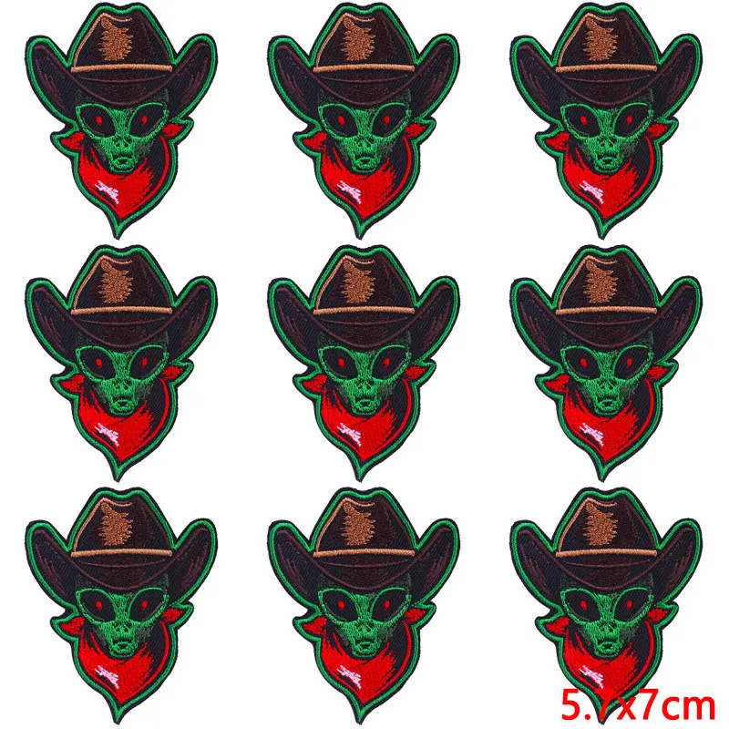 Parches bordados de calavera para planchar, parche termoadhesivo para ropa, pegatinas fusionables de esqueleto, bricolaje, 10 unids/pack - imagen 5