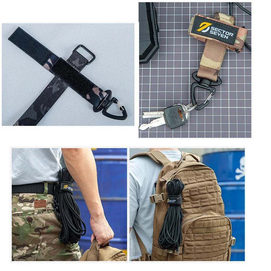 Hebilla de gancho ajustable, guantes tácticos multifuncionales, hebilla colgante para fanáticos, guantes para exteriores, escalada, Camping, bolsa de almacenamiento de cuerda - imagen 2
