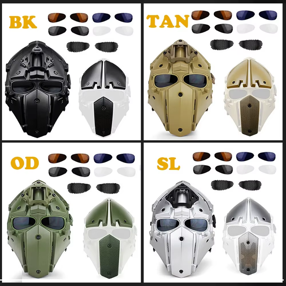 Casco táctico con máscara de protección integral para Airsoft y Paintball - imagen 5
