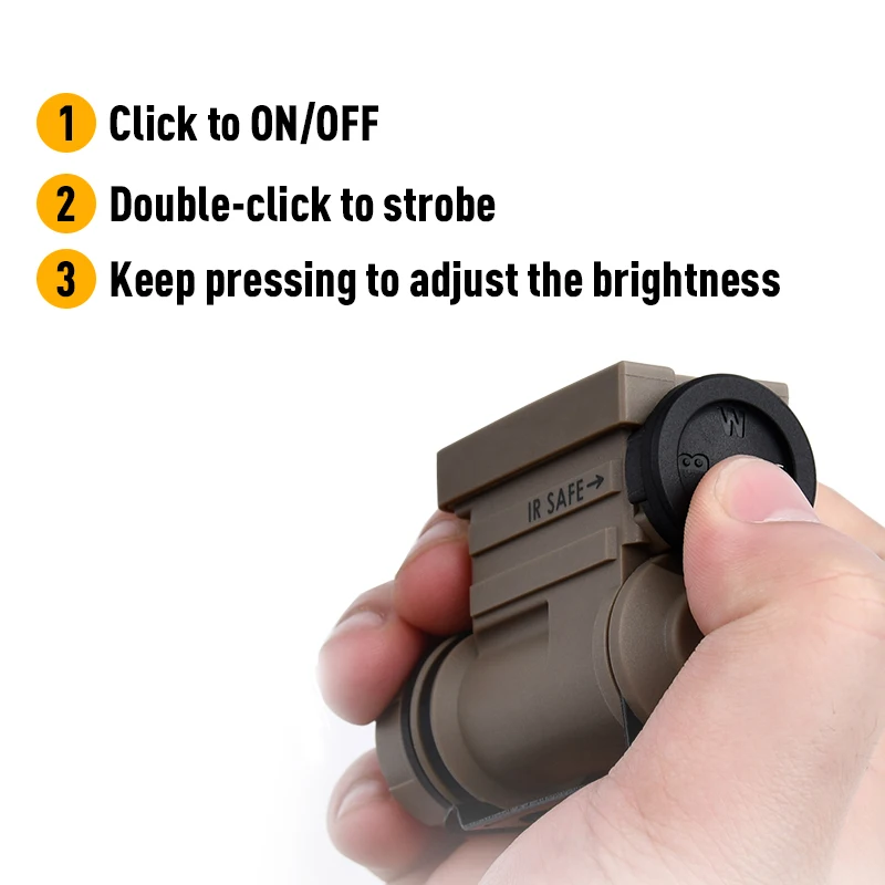 Sidewinder 2 lámpara para casco luz estroboscópica táctica rojo/azul/blanco/cabeza IR luz IFF caza pesca linterna LED auxiliar PEQ15 - imagen 3