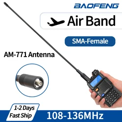 AM-771 banda aérea SMA-antena hembra 108-136MHz para Quansheng UV K5 (8) K6 Baofeng UV 5RH 21 PRO V2 UV-98 Walkie Talkie Ham Radio