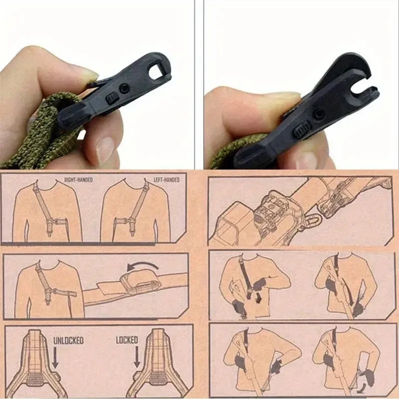 Eslinga MS3, eslinga de nailon multifuncional ajustable: eslinga de alta calidad para acampar y viajar - imagen 5