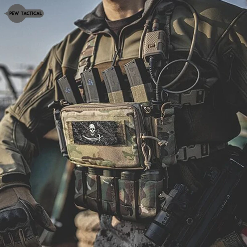 PEW-plataforma de pecho táctica Micro D3CR con Triple 5,56, 7,62 9mm, bolsa para revistas, correa ajustable, accesorios de equipo de caza D3CRM - imagen 2