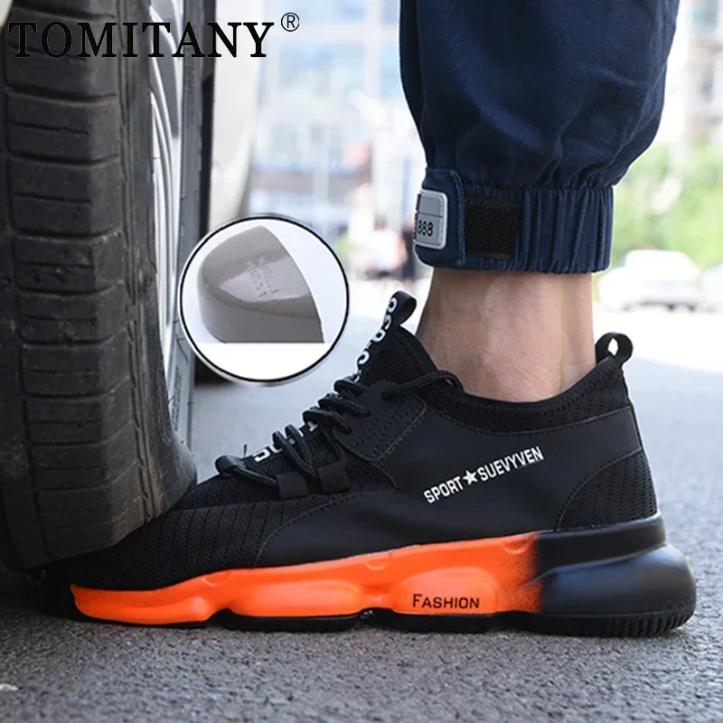 Botas de trabajo para hombre, nuevos zapatos de trabajo ligeros para hombre, botas de seguridad, botas de trabajo antipinchazos, zapatos industriales antigolpes de talla grande 48 - imagen 4